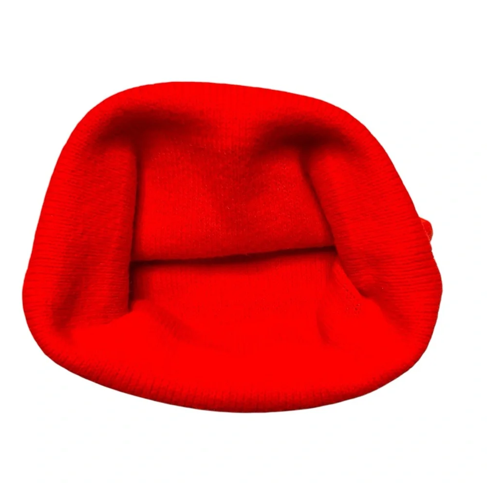 Vintage 80s Aspen Snowmass Ski Beanie Neon Orange Retro OS
